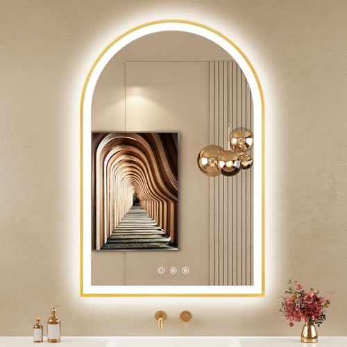24"x36" Arched LED Lighted Bathroom Mirror with Lights