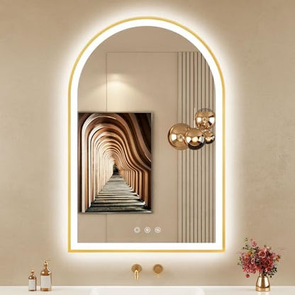 24"x36" Arched LED Lighted Bathroom Mirror with Lights