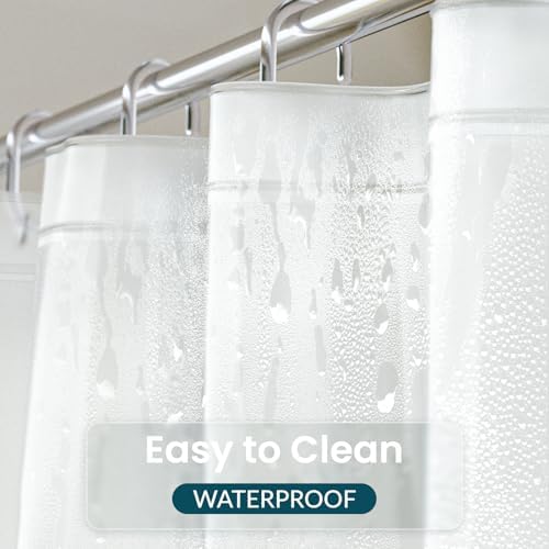 Titanker Extra Long Shower Curtain Liner 72 x 84 Plastic Frosted Shower Liner Waterproof Shower Curtain Liner PEVA Shower Curtains for Bathroom with Magnets and Rustproof Metal Grommets