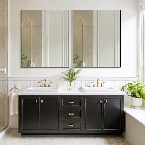 FICTOR Bathroom Vanity Mirror for Over Sink, 30" x 36", Black