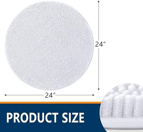 Smiry Round Bathroom Rugs 24X24, Chenille Extra Soft Absorbent Bath Mat