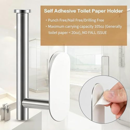 JOPOFI Self Adhesive Toilet Paper Holder - Brushed Nickel（2 Pcs）