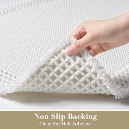 RESARE Waffle Bath Mat for Bathroom, Non Slip Bathroom Rugs 18"x30" White