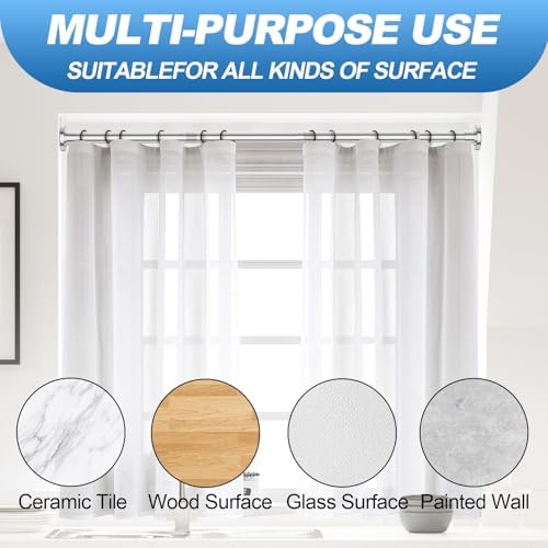 CorkLatta Chrome Shower Curtain Rod 31 to 80 Inch,1 Inch Diameter Adjustable Spring Tension Curtain Rod No Drilling Stainless Steel Telescoping Rod,No Rust