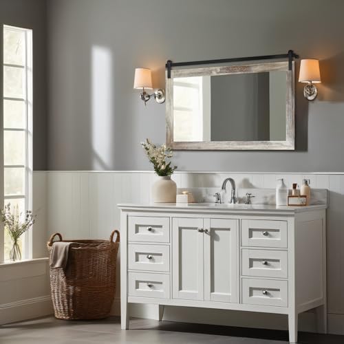 COGOOD Farmhouse Bathroom Mirrors for Over Sink - 26 x 41 Yellow White