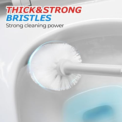 FORASTO 2Pack 2 in 1 Toilet Plunger and Brush Set,Extended Handle Plunger,Toilet Bowl Brush Plunger Set,Bathroom Cleaning Tools,Cleaning Brush,Toilet Brush Plunger Combo,Cream Grey（21inch）