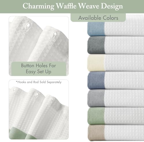 Madison Park Spa Waffle Weave Stall Shower Curtain, 36 x 72, Sage Green