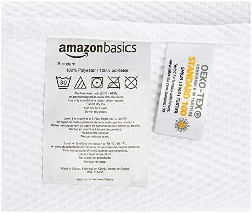 Amazon Basics Lightweight Super Soft Easy Care Microfiber Waffle Texture Shower Curtain , 72" x 72", White