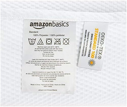 Amazon Basics Lightweight Super Soft Easy Care Microfiber Waffle Texture Shower Curtain , 72" x 72", White