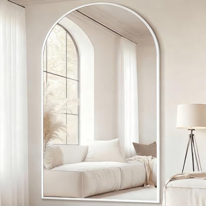 Dewfig Arched Full Length Mirror, 81"x41" Large Floor Mirror, White