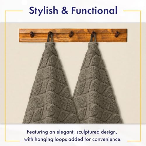 Alusa Home Ultra Soft & Stylish 700 GSM Luxury Bath Towels - 100% Zero-Twist, Long-Staple Cotton - Remarkably Absorbent & Quick Drying - 6 Piece Towel Set (Taupe)