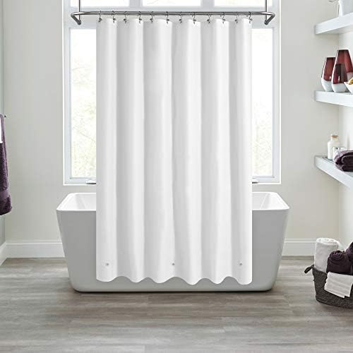 Mrs Awesome White Shower Curtain Liner with 3 Magnets, 72x72