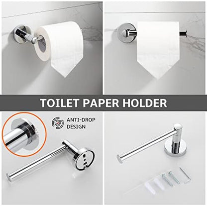 BGL Bathroom Accessory Set Chrome 4 Pieces Bathroom Towel Rack 24 Inches Adjustable Bathroom Hardware Set