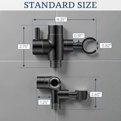 G-Promise Solid Metal Shower Head Diverter with Holder 3-Way