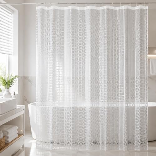Shower Curtain Liner, 100% Waterproof Peva Shower Curtains with 3 Duty Heavy Bottom Magnets and 12 Rust Proof Grommets, 72x72 Weighted Shower Liner for Shower Stall, Bathtubs