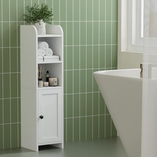 Homhedy Small Bathroom Storage Cabinet, Narrow Toilet Paper Cabinet