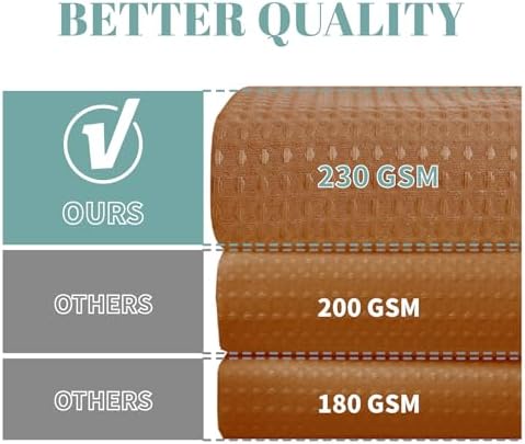 No Hook Waffle Shower Curtain with Snap-in Liner, 71x74 Inch, Burnt Orange
