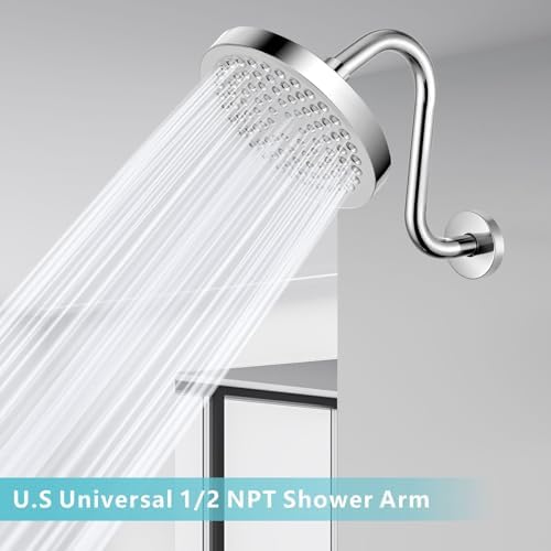Shower Extension Arm With Flange, 8 Inch, Chrome