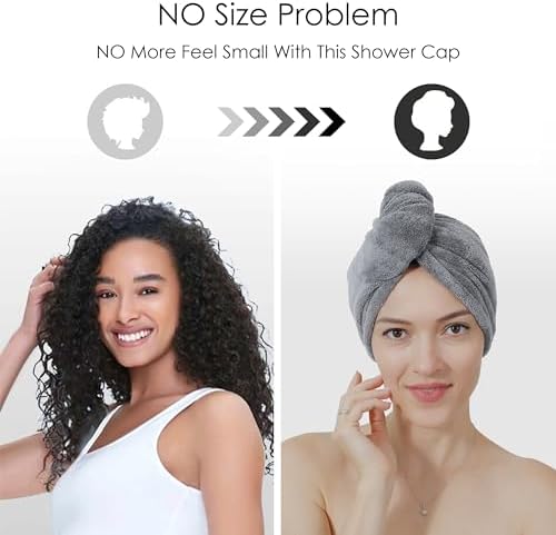 TENSTARS Microfiber Hair Towel Wrap for Women All Hair Types, 320GSM Thick