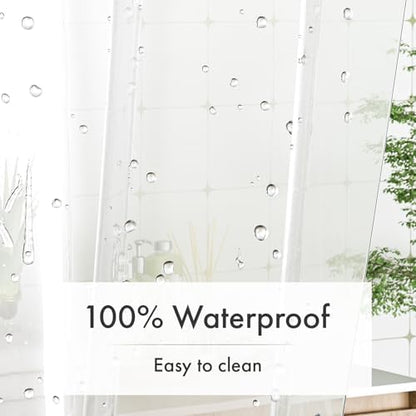 Amazer Frosted Shower Curtain Liner, 72x84 Plastic Shower Liner PEVA Medium Weight Inside Shower Curtain for Bathroom with Rustproof Grommets