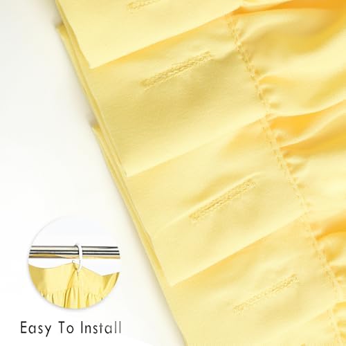 Homechoice Decor Bright Yellow Shower Curtain with 12 Buttonholes