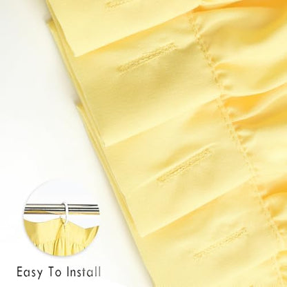 Homechoice Decor Bright Yellow Shower Curtain with 12 Buttonholes