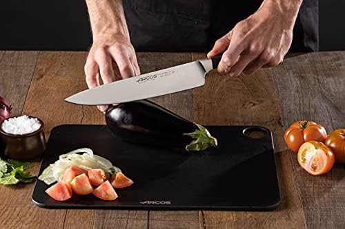 Arcos Forged Chef Knife 10 Inch Stainless Steel. Professional Kitchen Knife for Cooking. Ergonomic Polyoxymethylene Handle and 250 mm Blade. Series Manhattan. Color Black