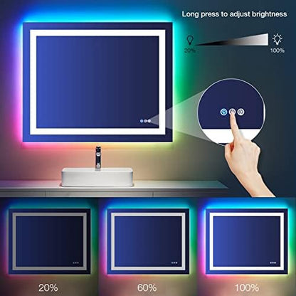 LOAAO 48"X28" LED Bathroom Mirror with Lights, UL Listed