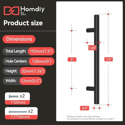 homdiy 35Pack 5in Cabinet Handles Black Kitchen Cabinet Pulls Drawer Pulls for Dresser Drawers