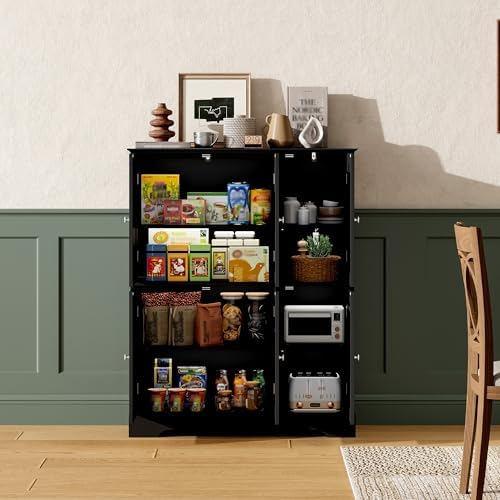ChooChoo Bathroom Floor Cabinet with 6 Doors and Adjustable Shelves