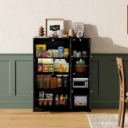 ChooChoo Bathroom Floor Cabinet with 6 Doors and Adjustable Shelves