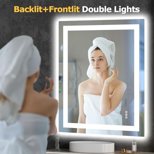 Hivone 28"X36" LED Bathroom Mirror with Lights, UL Listed