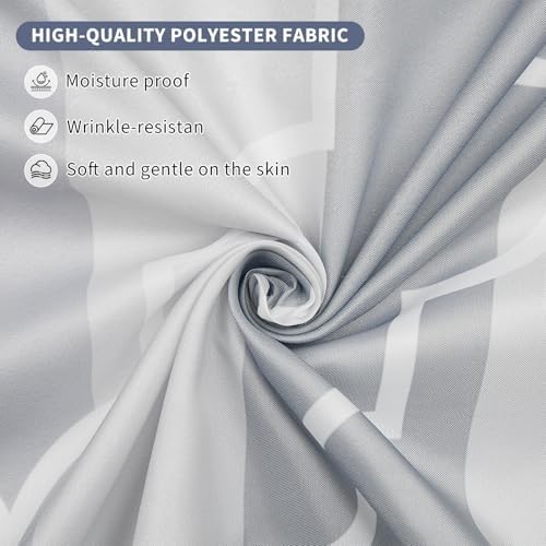 Modern Geometric Grey Shower Curtain, 72" W x 72" L