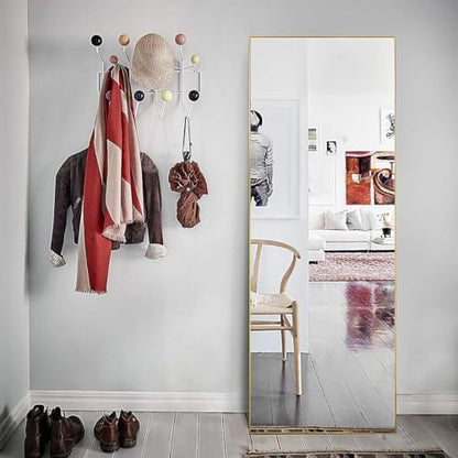 Dewfig Mirror Full Length, 64"X21" Floor Mirror, Rectangle Shape, Gold