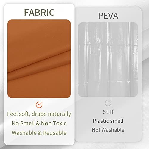 ALYVIA SPRING Extra Long Fabric Shower Curtain or Liner Burnt Orange, 72x84