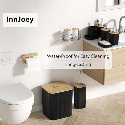 Bathroom Accessories Set - 10PC Bathroom Set, Black Bathroom Set, Bathroom Accessories Set, Toilet Brush, Bathroom Trash Can & Soap Dispenser