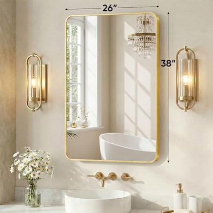 Sweetcrispy Bathroom Wall Mirror, Vanity Mirrors, 26x38 Inch