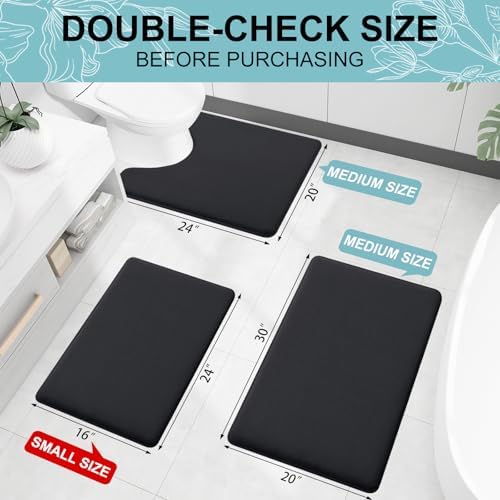 Smiry Memory Foam Toilet Rugs 20x20, Extra Soft Absorbent Bathroom Rugs