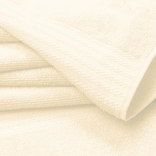 GLAMBURG Ultra Soft 6-Piece Hand Towel Set 16x28-100% Ringspun Cotton - Durable & Highly Absorbent Hand Towels - Ideal for use in Bathroom, Kitchen, Gym, Spa & General Cleaning - Ivory