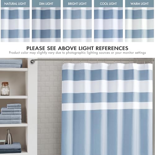 Madison Park Spa Waffle Weave Extra Long Shower Curtain, 72 x 84, Blue