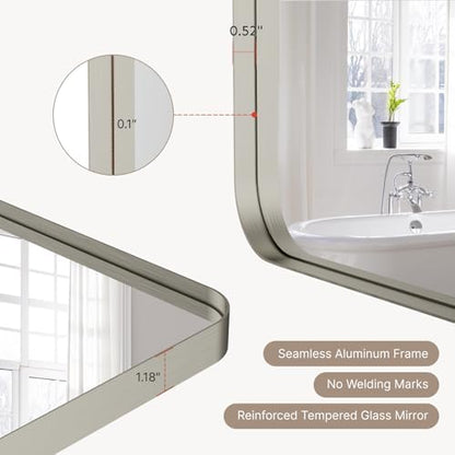 36"x30" Bathroom Vanity Mirror for Wall Aluminum Framed Farmhouse Rectangle