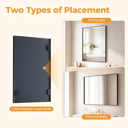 Sweetcrispy Bathroom Mirrors for Over Sink, 22" x 30" Rectangle Wall Mirror