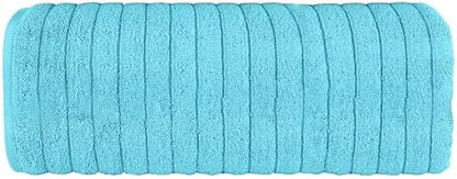 Elegant Comfort 100% Turkish Cotton Corduroy Ribbed Luxury Jumbo Bath Towel Ultra Soft - 35 x 70 Inch - Luxury Spa Premium Hotel Quality Highly Absorbent and Quick Dry Large Bath Towel, Aqua