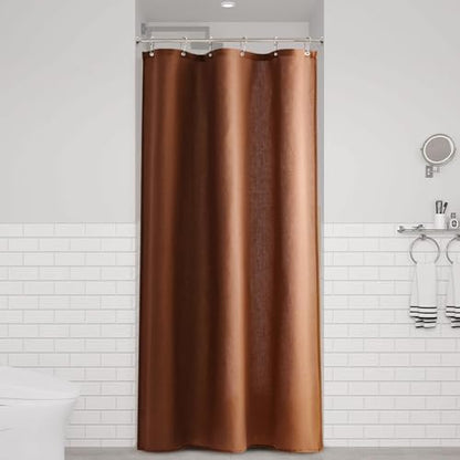 Naturoom Linen Shower Curtain 36x72 Inch for Bathroom Rustic Brown 1 Panel