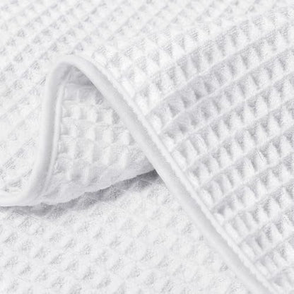 HOMEXCEL White Waffle Bath Towels Set of 4 Pack, Waffle Towels for Bathroom