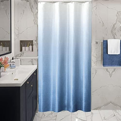 Gibelle Small Stall Blue Ombre Fabric Shower Curtain, 36 x 72