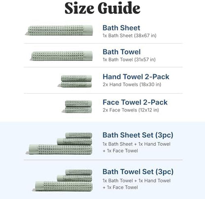 ONSEN Supima® Waffle Hand Towels, Quick Dry Lint Free 100% USA Cotton, Lightweight Absorbent Hand Towel Set, 16x30 in (Sage Green, Hand Towel 2-Pack)