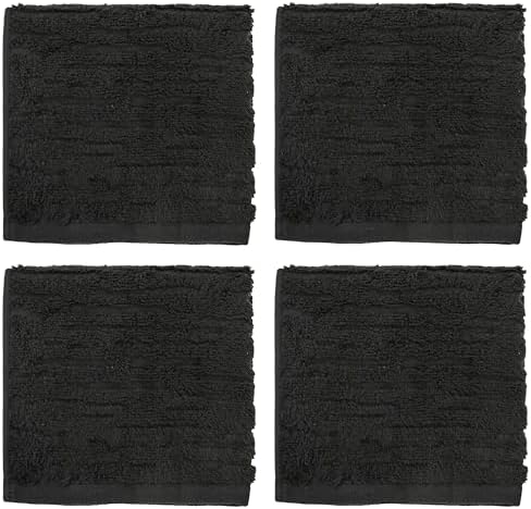 SKL Home CloudSoft Washcloth Set, 4-Piece, 100% Cotton Luxury, Slate
