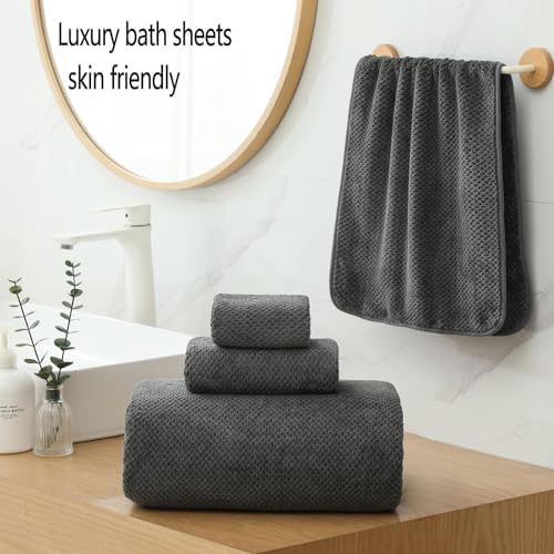 YTYC 39x78 Bath Sheets,Towels for Bathroom,Charcoal Grey,2-Pieces