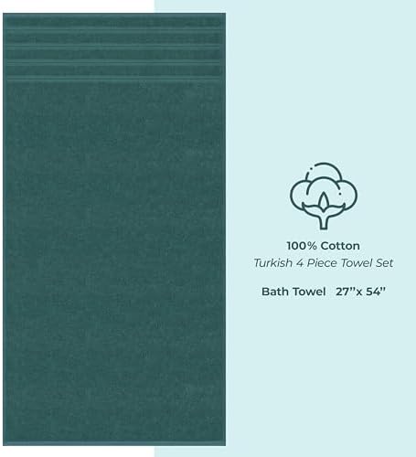 American Soft Linen 100% Cotton Luxury Turkish Towels, 4 PC Bath Towel Set
